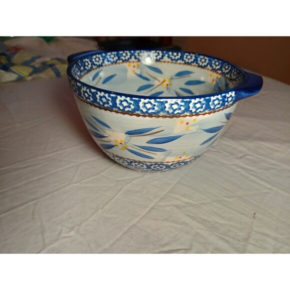 Temp-Tations by Tara-Old World Blue 1.5 Qt. Serving Bowl Lots Of Crazing On Bowl - Picture 3 of 10